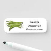 Afbeelding cartoon groene bonen naamplaatje (In situ)