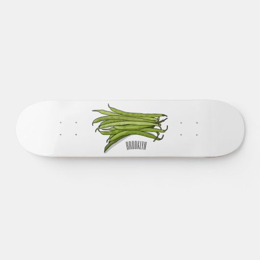 Afbeelding cartoon groene bonen persoonlijk skateboard (Horizontaal)