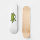 Afbeelding cartoon groene bonen persoonlijk skateboard (Voorkant)