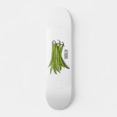 Afbeelding cartoon groene bonen persoonlijk skateboard (Voorkant)