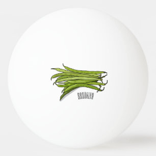 Afbeelding cartoon groene bonen pingpongbal