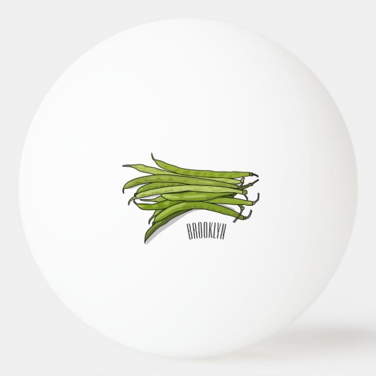 Afbeelding cartoon groene bonen pingpongbal (Voorkant)