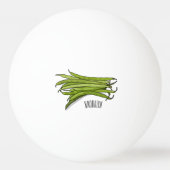 Afbeelding cartoon groene bonen pingpongbal (Achterkant)