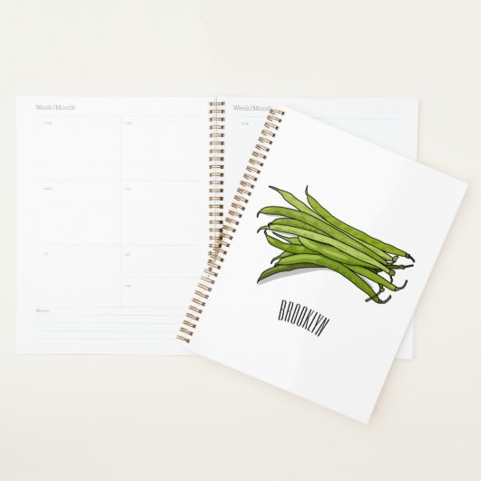 Afbeelding cartoon groene bonen planner (Display)