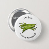 Afbeelding cartoon groene bonen ronde button 5,7 cm (Voorkant /achterkant)