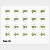Afbeelding cartoon groene bonen ronde sticker (Vel)