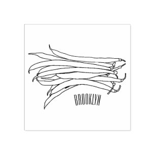 Afbeelding cartoon groene bonen rubberstempel