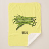 Afbeelding cartoon groene bonen sherpa deken (Voorkant)