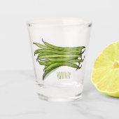 Afbeelding cartoon groene bonen shot glas (Voorkant)
