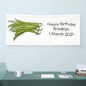 Afbeelding cartoon groene bonen spandoek (Beurs)