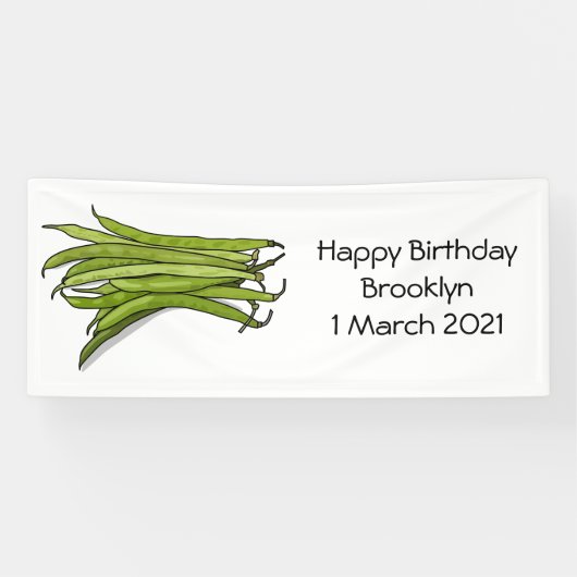 Afbeelding cartoon groene bonen spandoek (Horizontaal)
