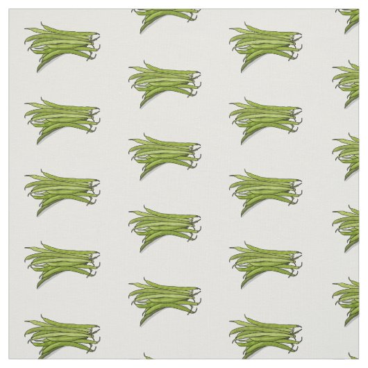 Afbeelding cartoon groene bonen stof (Swatch)