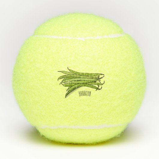 Afbeelding cartoon groene bonen tennisballen (Voorkant)