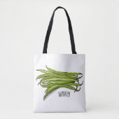 Afbeelding cartoon groene bonen tote bag (Voorkant)