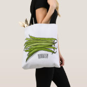Afbeelding cartoon groene bonen tote bag (Dichtbij)