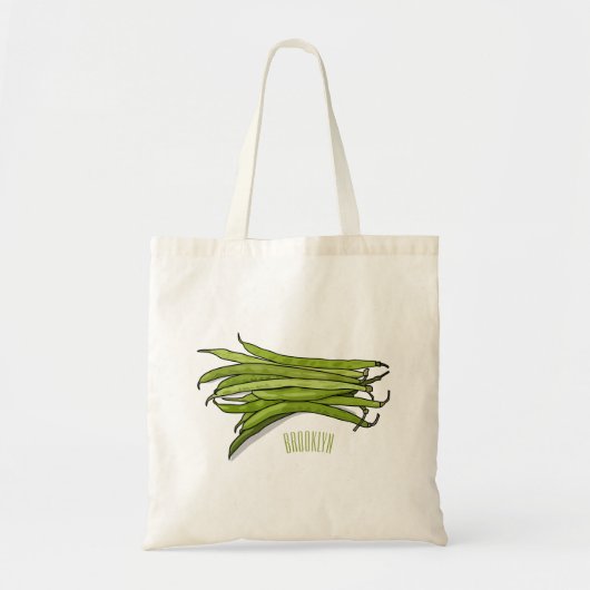 Afbeelding cartoon groene bonen tote bag (Voorkant)