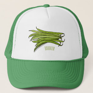 Afbeelding cartoon groene bonen trucker pet