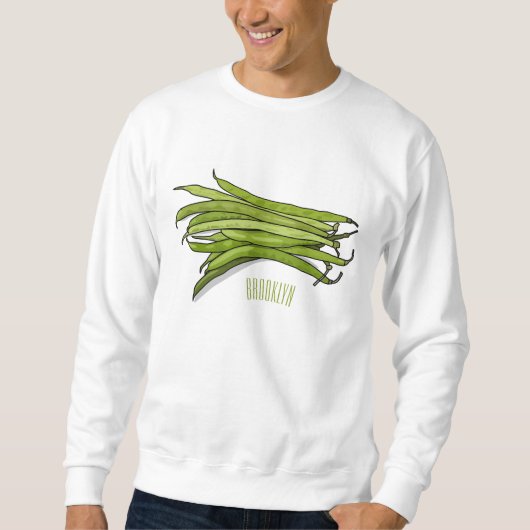 Afbeelding cartoon groene bonen trui (Voorkant)