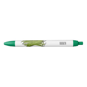 Afbeelding cartoon groene bonen zwarte inkt pen