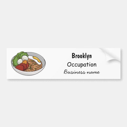 Afbeelding cartoon in onbelaste stand bumpersticker (Voorkant)