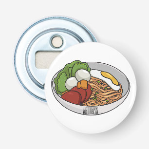 Afbeelding cartoon in onbelaste stand button flesopener