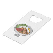 Afbeelding cartoon in onbelaste stand creditkaart flessenopener (Achterkant Gekanteld)