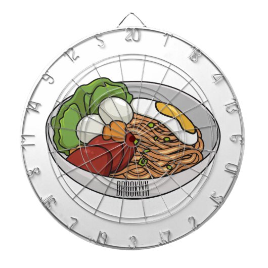 Afbeelding cartoon in onbelaste stand dartbord (Voorkant)