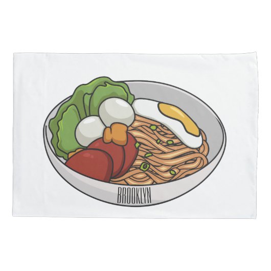 Afbeelding cartoon in onbelaste stand kussensloop (Achterkant)