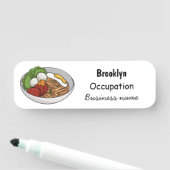 Afbeelding cartoon in onbelaste stand naamplaatje (In situ)