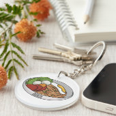 Afbeelding cartoon in onbelaste stand sleutelhanger (Voorkant Rechts)