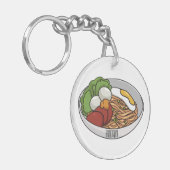 Afbeelding cartoon in onbelaste stand sleutelhanger (Voorkant Links)