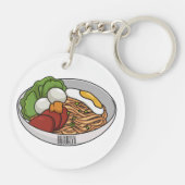 Afbeelding cartoon in onbelaste stand sleutelhanger (Achterkant)