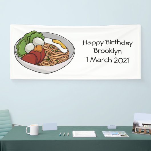 Afbeelding cartoon in onbelaste stand spandoek (Beurs)