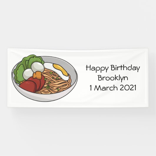 Afbeelding cartoon in onbelaste stand spandoek (Horizontaal)