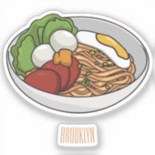 Afbeelding cartoon in onbelaste stand sticker (Voorkant)