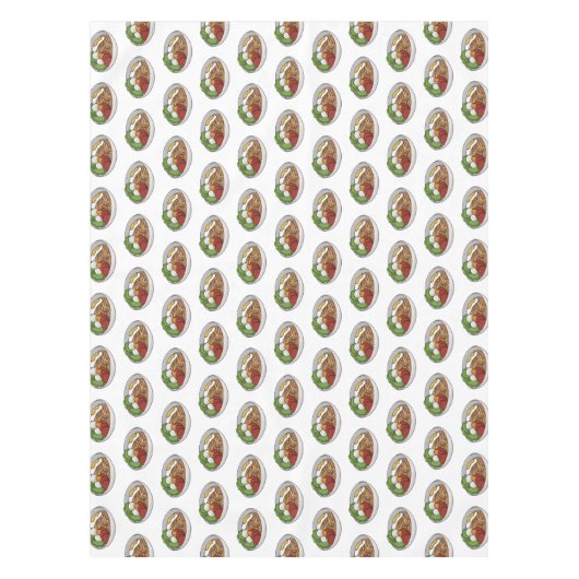 Afbeelding cartoon in onbelaste stand tafelkleed (Voorkant)