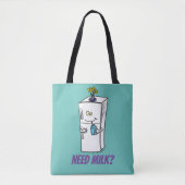 Afbeelding cartoon melkkoelkast nodig tote bag (Voorkant)
