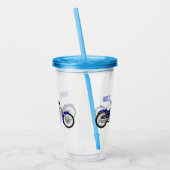 Afbeelding cartoon motorfiets acryl drinkbeker (Links)