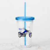 Afbeelding cartoon motorfiets acryl drinkbeker (Voorkant)