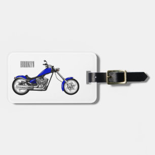 Afbeelding cartoon motorfiets bagagelabel