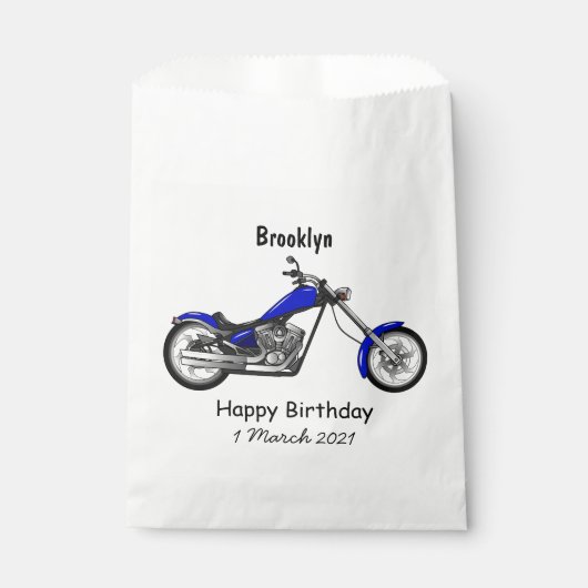 Afbeelding cartoon motorfiets bedankzakje (Voorkant)