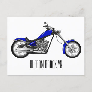 Afbeelding cartoon motorfiets briefkaart