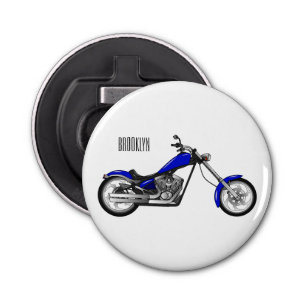 Afbeelding cartoon motorfiets button flesopener