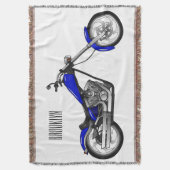 Afbeelding cartoon motorfiets deken (Voorkant Verticaal)