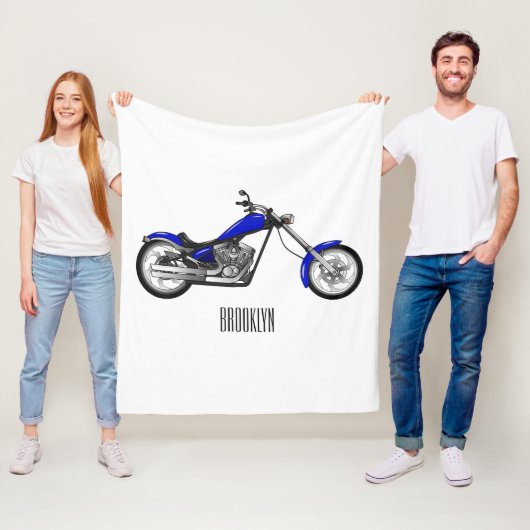 Afbeelding cartoon motorfiets fleece deken (In situ)