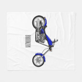 Afbeelding cartoon motorfiets fleece deken (Voorkant (Horizontaal))