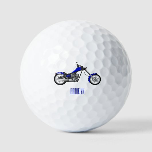 Afbeelding cartoon motorfiets golfballen (Voorkant)