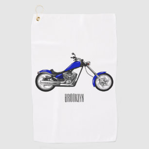 Afbeelding cartoon motorfiets golfhanddoek