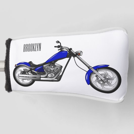 Afbeelding cartoon motorfiets golfheadcover (Voorkant)