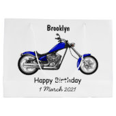 Afbeelding cartoon motorfiets groot cadeauzakje (Achterkant)